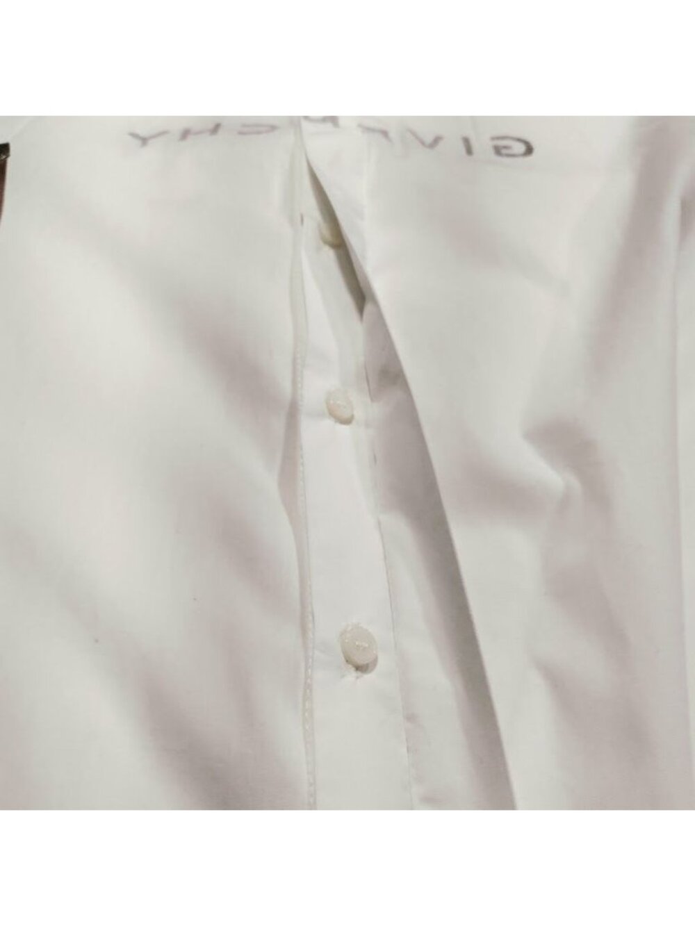 Givenchy Mens Classic Fit M White Cotton Button-Up Shirt With Logo Design - Picture 13 of 16